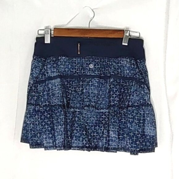Lululemon Skirt 4 Navy Pace Setter Tenis Skirt Pleated - Picture 5 of 15